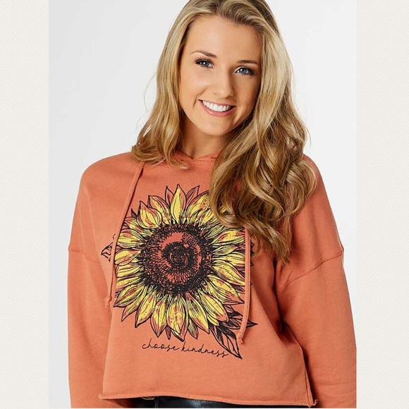 Altar'd State Tops - Choose Kindness Cropped Hoodie Sunflower NEW
